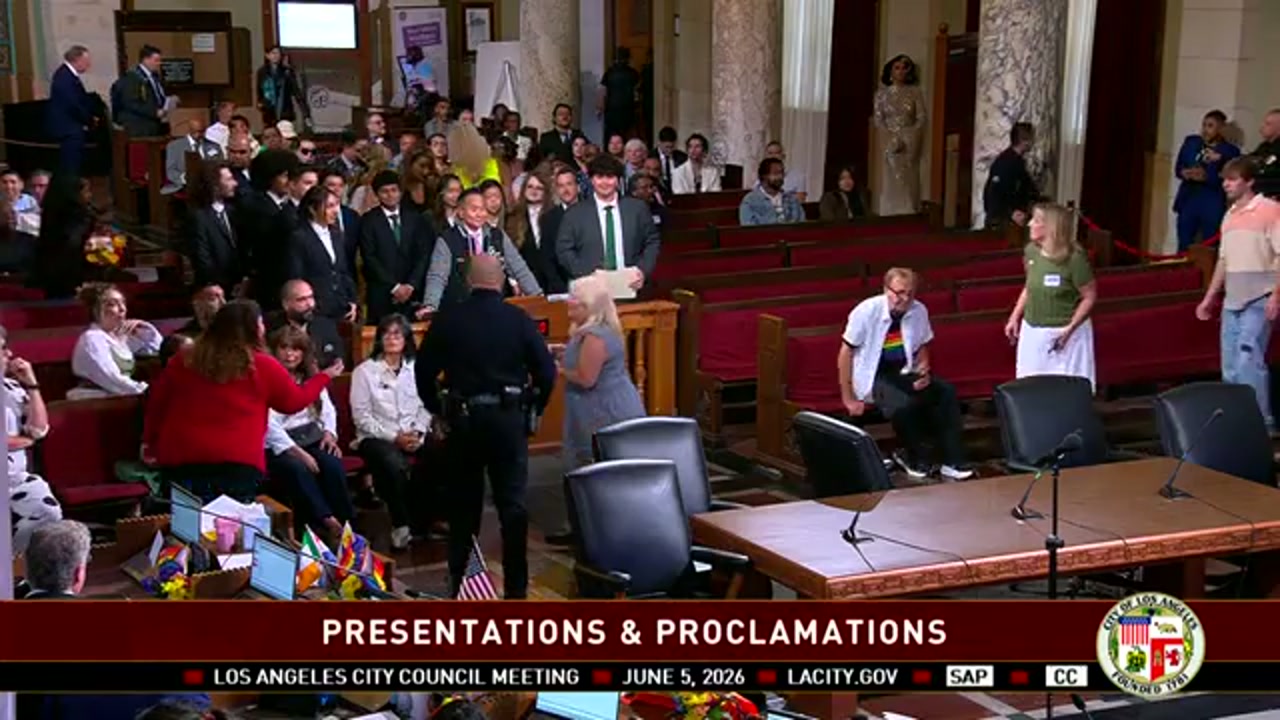 LA City Council meeting chamber on June 5, 2026