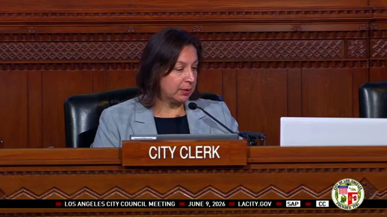 LA City Council meeting chamber on June 9, 2026