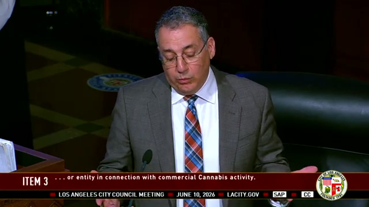LA City Council meeting chamber on June 10, 2026